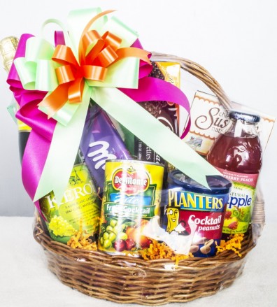 This basket full of tasty snacks is a great way to say I love you Mom!