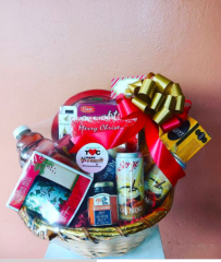 Holiday Gift Baskets with decorative seasonal bow