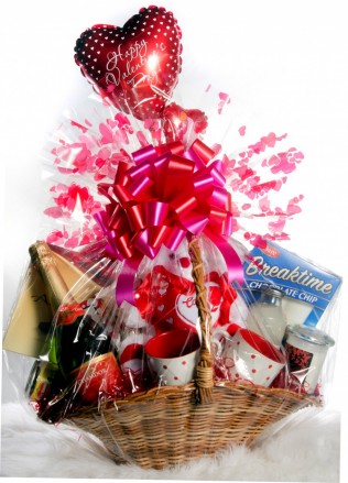 Romantic Happy Valentine's Day Gift Basket for Her